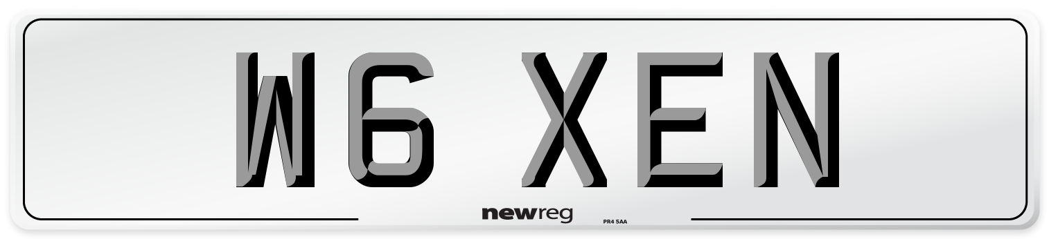 W6 XEN Number Plate from New Reg